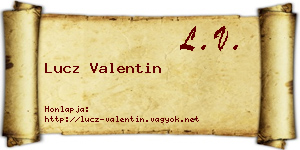 Lucz Valentin névjegykártya